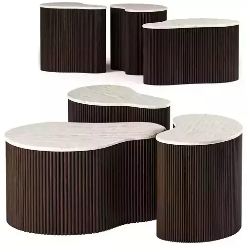 Eleonora Mari Organic Travertine Coffee Tables