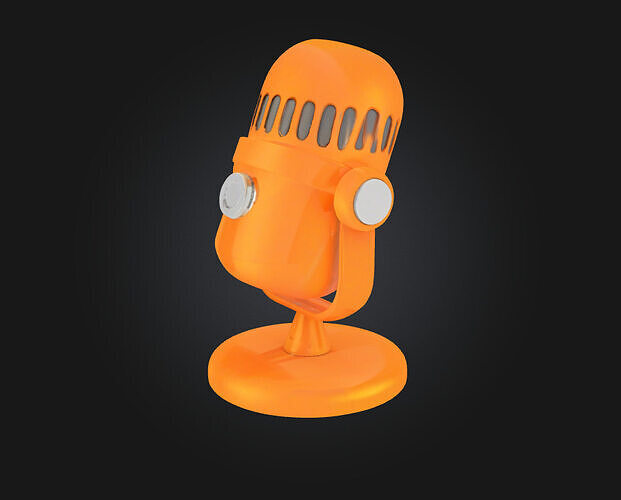 Golden Mic  Shine On Stage with Vintage Glamour 3D model