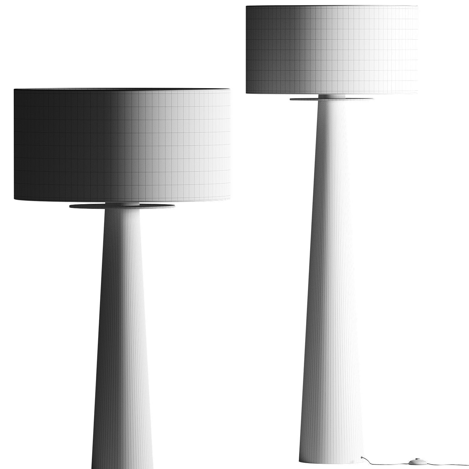 CB2 Eastside Acacia Wood Floor Lamp 3D model_3