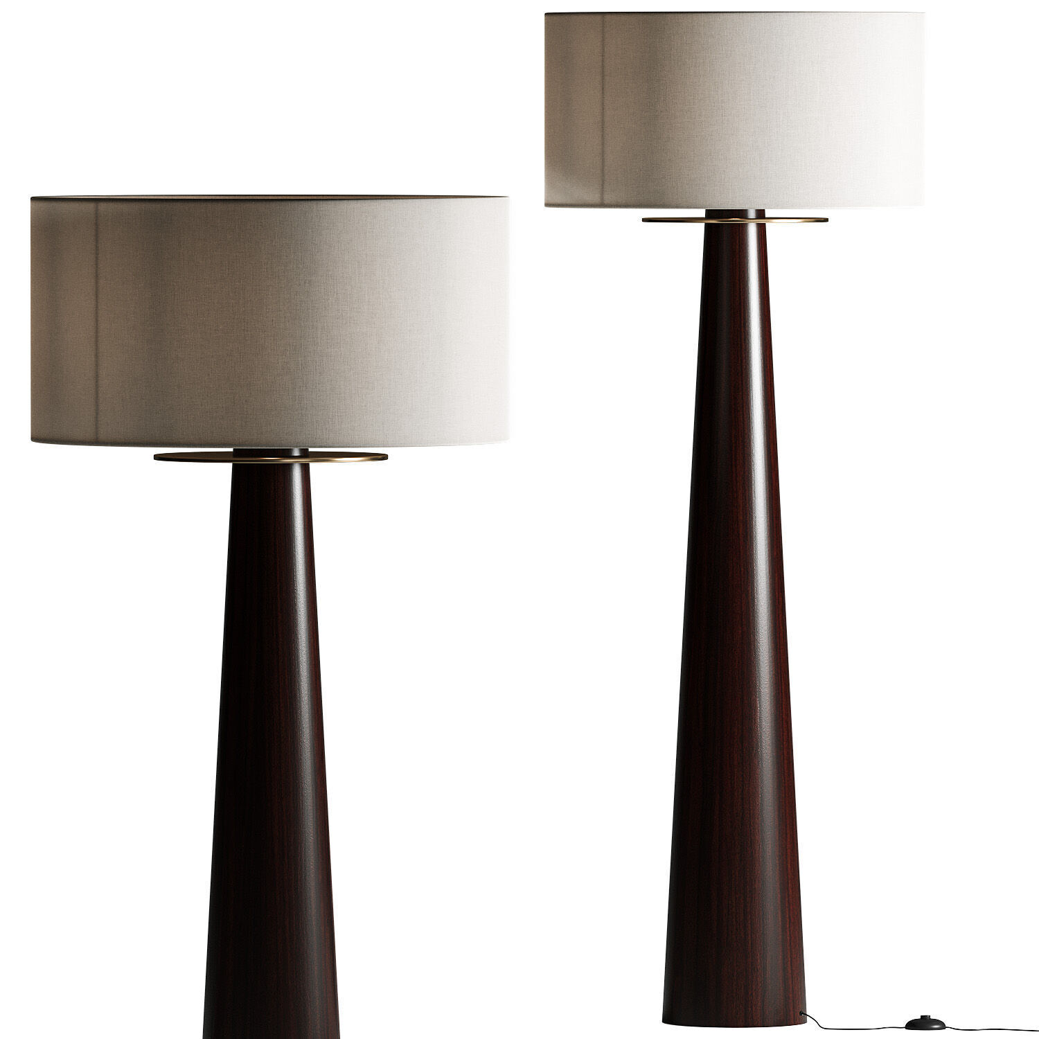 CB2 Eastside Acacia Wood Floor Lamp 3D model_2