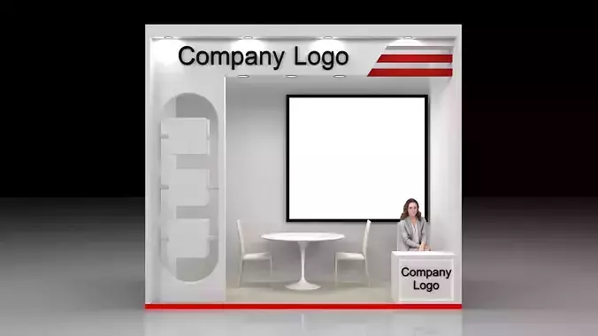 4m x 2m Booth Design 3D model