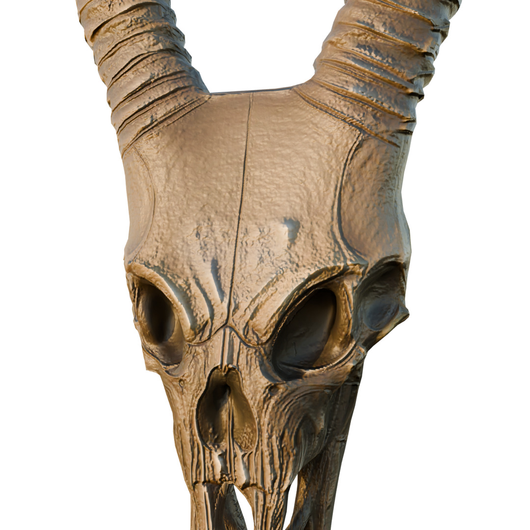 Big Horned wendigo head 3D model_6