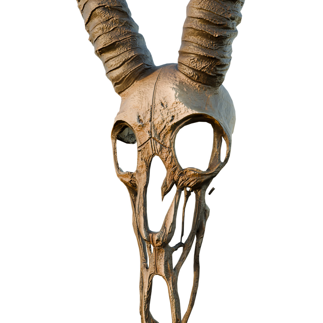 Big Horned wendigo head 3D model_13
