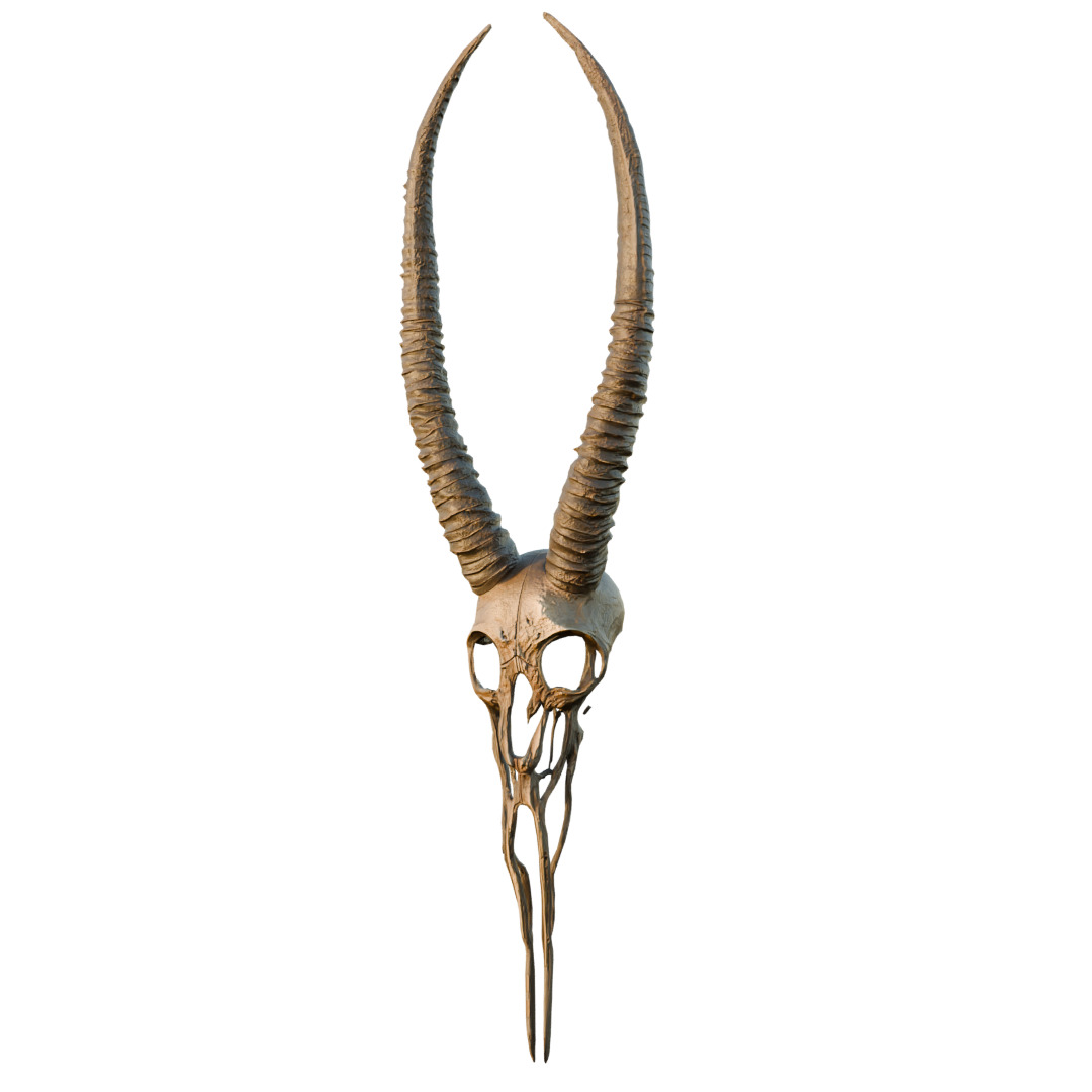 Big Horned wendigo head 3D model_1