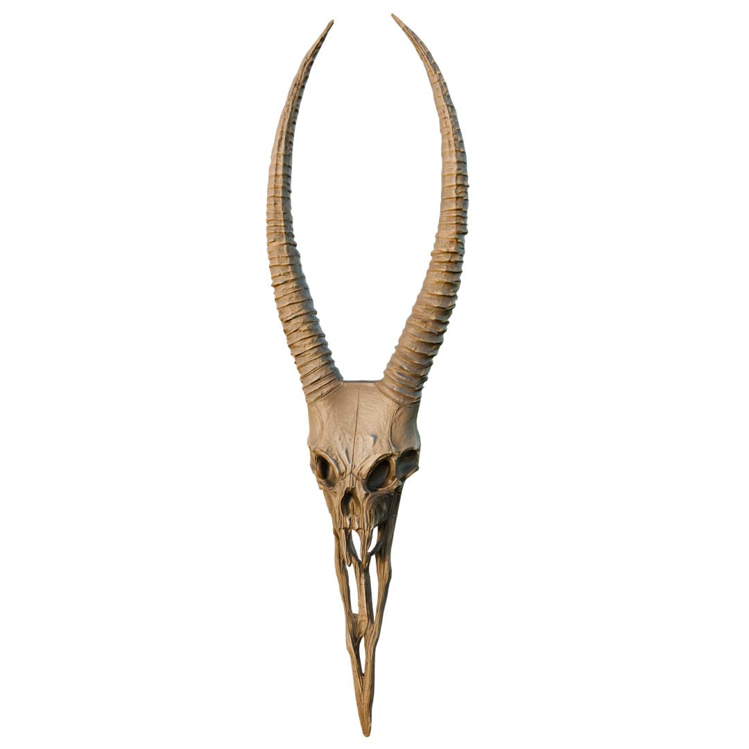 Big Horned wendigo head 3D model_5