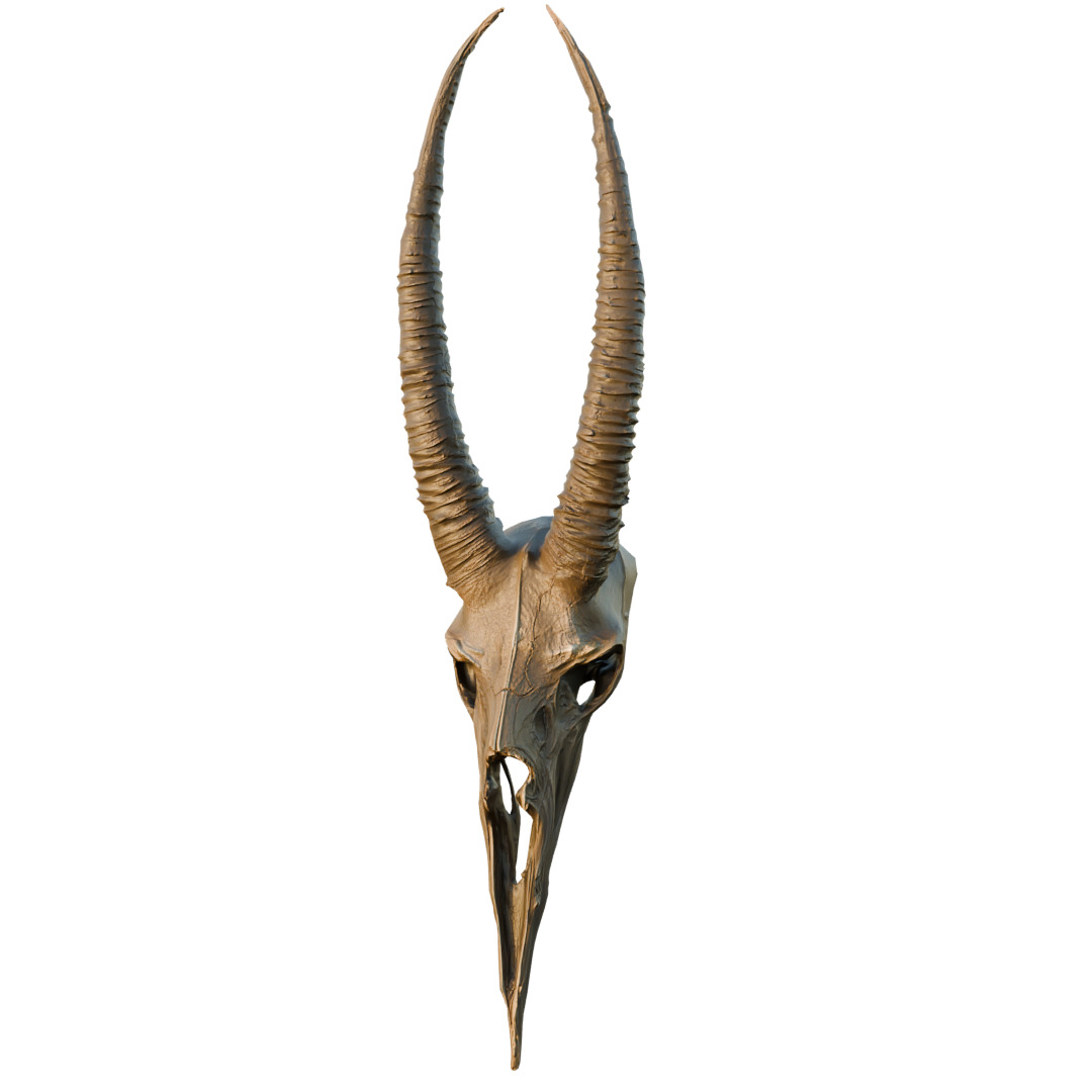Big Horned wendigo head 3D model_3