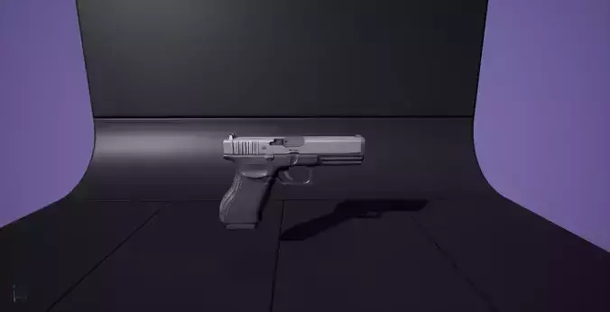 Glock-Style Semi-Automatic Pistol 3D model