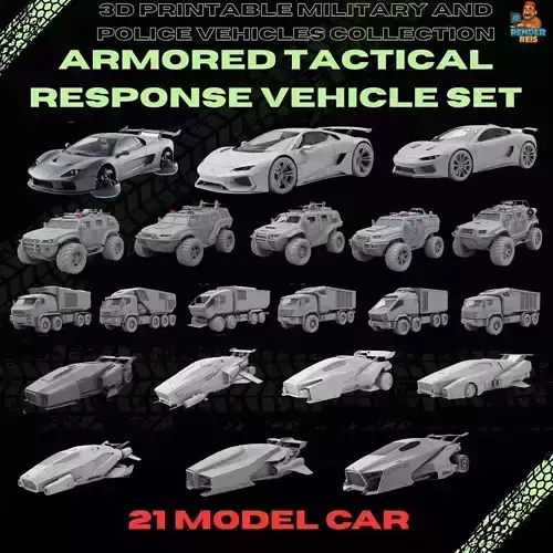 21 Military and Police Vehicles Collection  