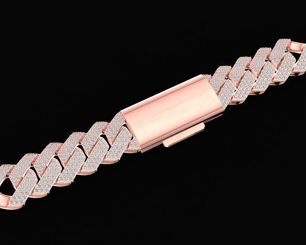 38a Diamond Miami Cuban Link Chain Bracelet For Men  3D print model