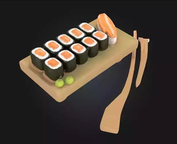 Sushi Delight  A Tasty Touch of Japanese Artistry 3D model