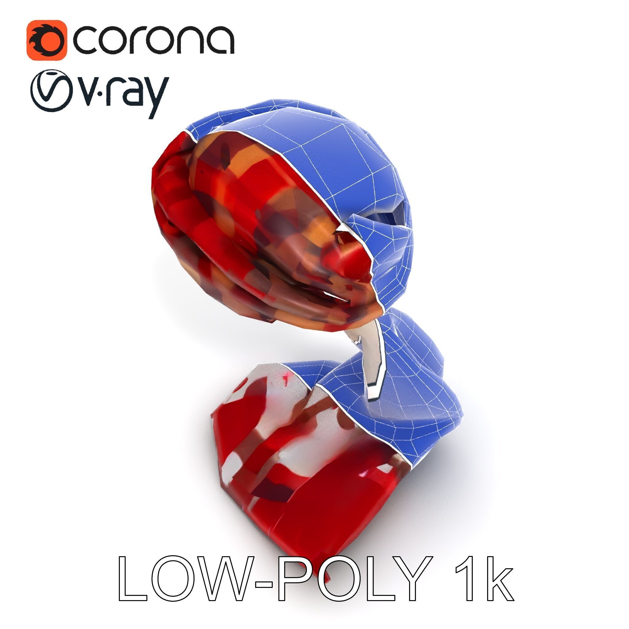 Checkered Scarf Model Pack Low-poly 3D model_34