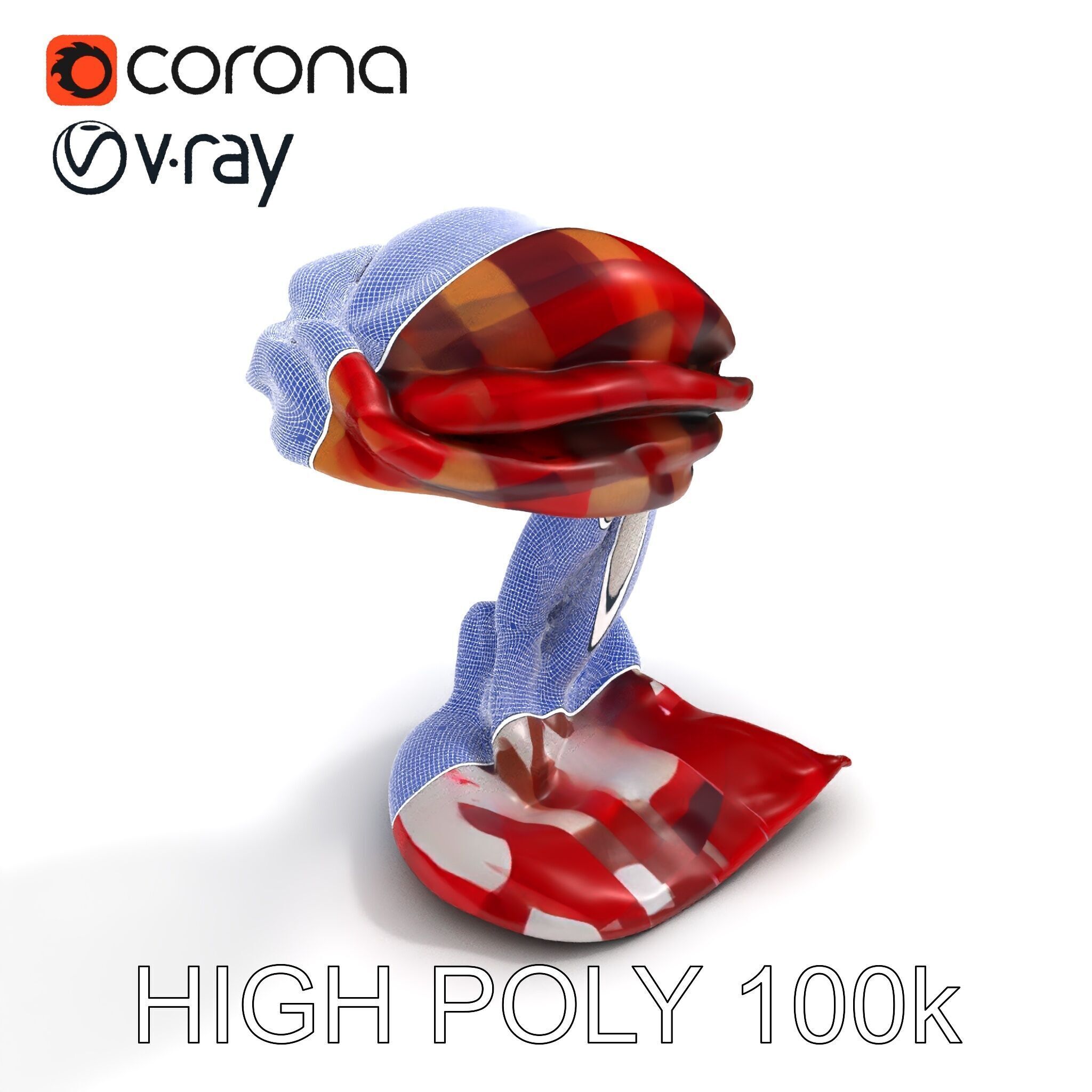 Checkered Scarf Model Pack Low-poly 3D model_24