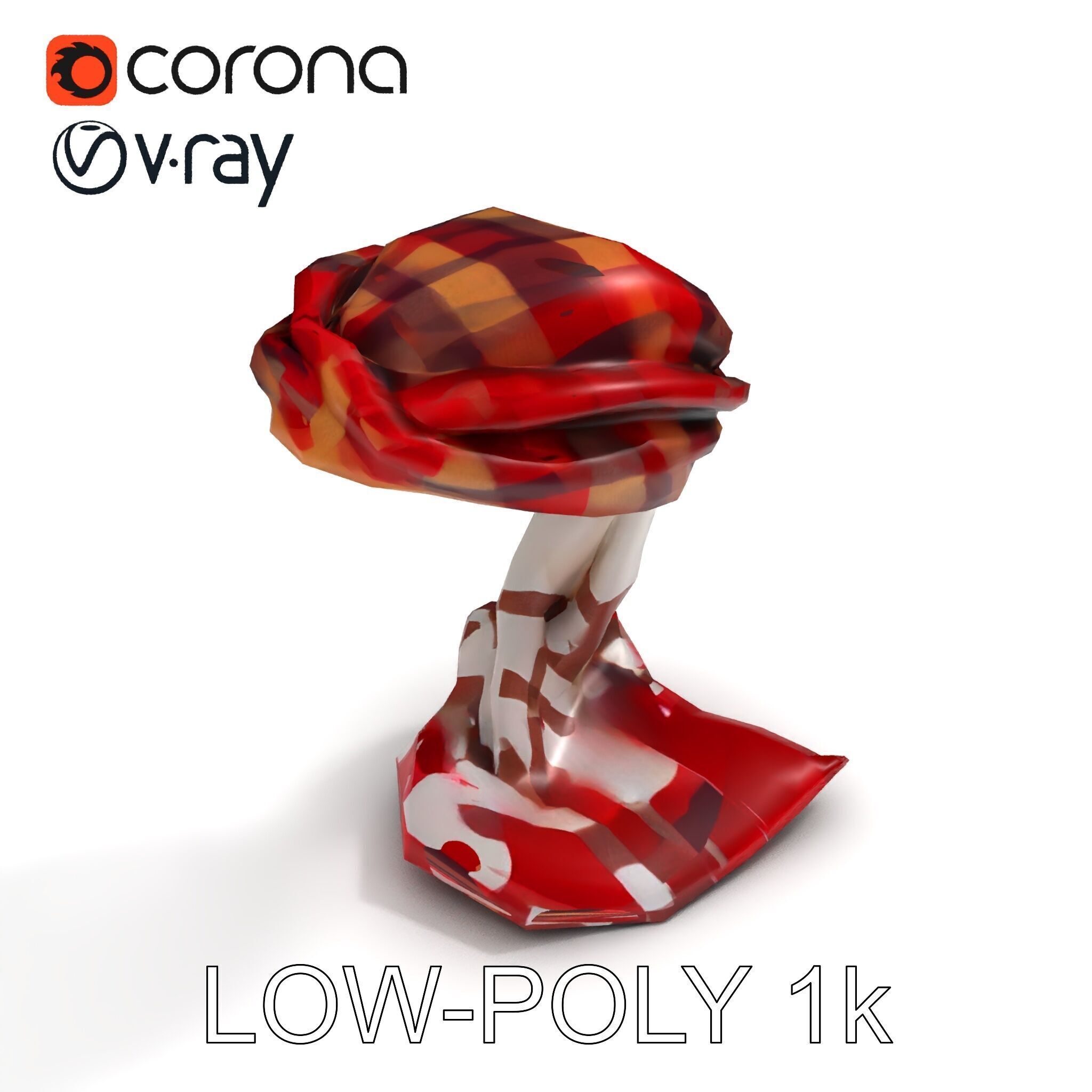 Checkered Scarf Model Pack Low-poly 3D model_31