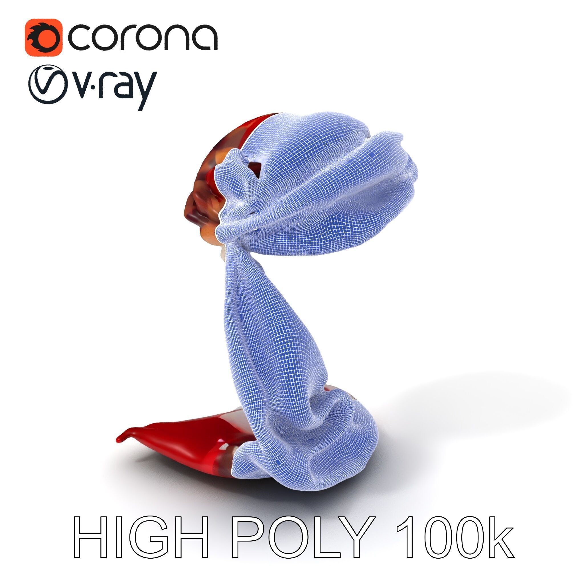 Checkered Scarf Model Pack Low-poly 3D model_4