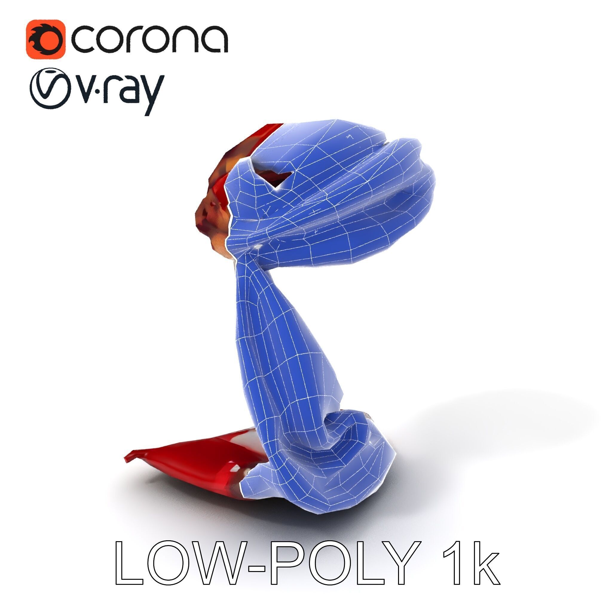 Checkered Scarf Model Pack Low-poly 3D model_20