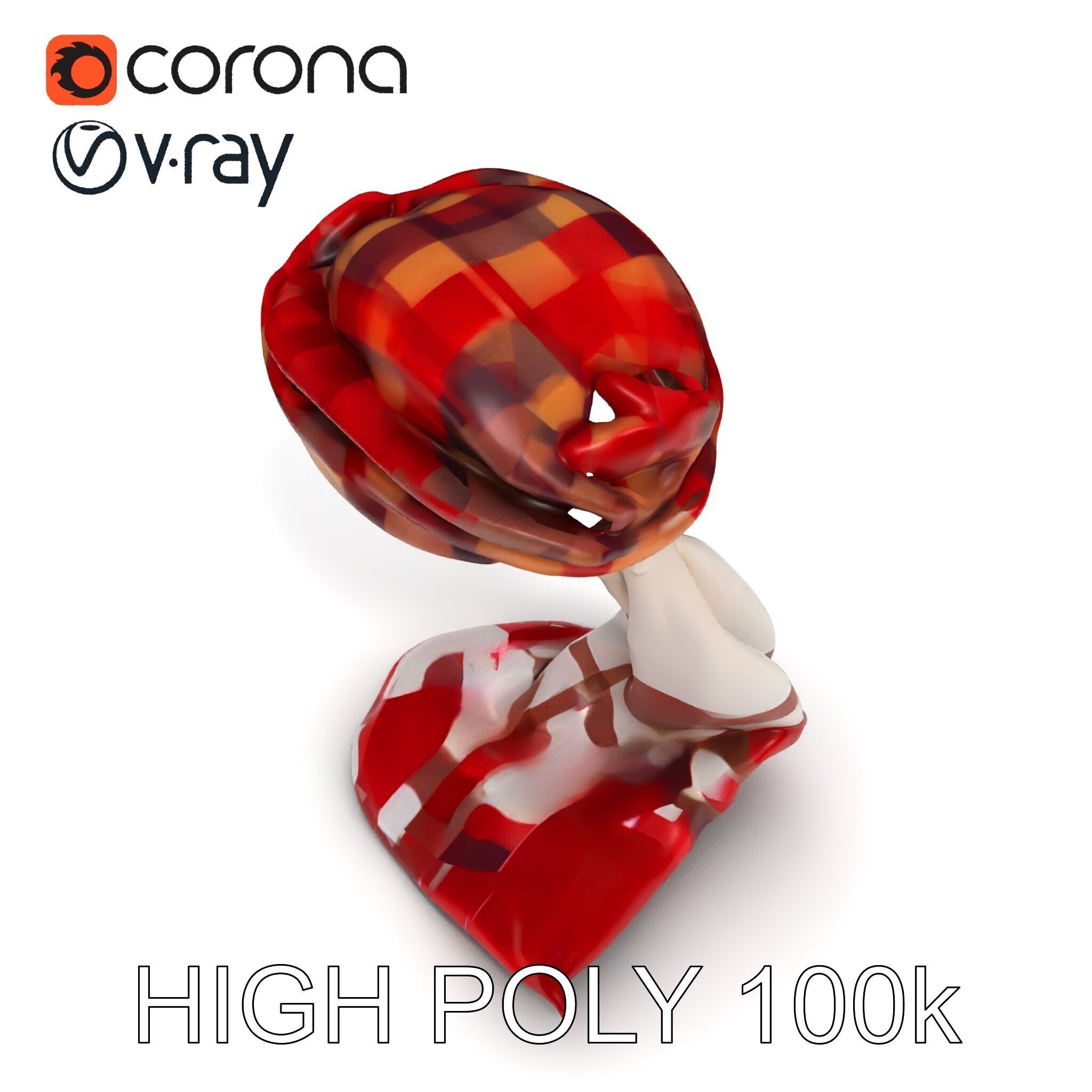 Checkered Scarf Model Pack Low-poly 3D model_18