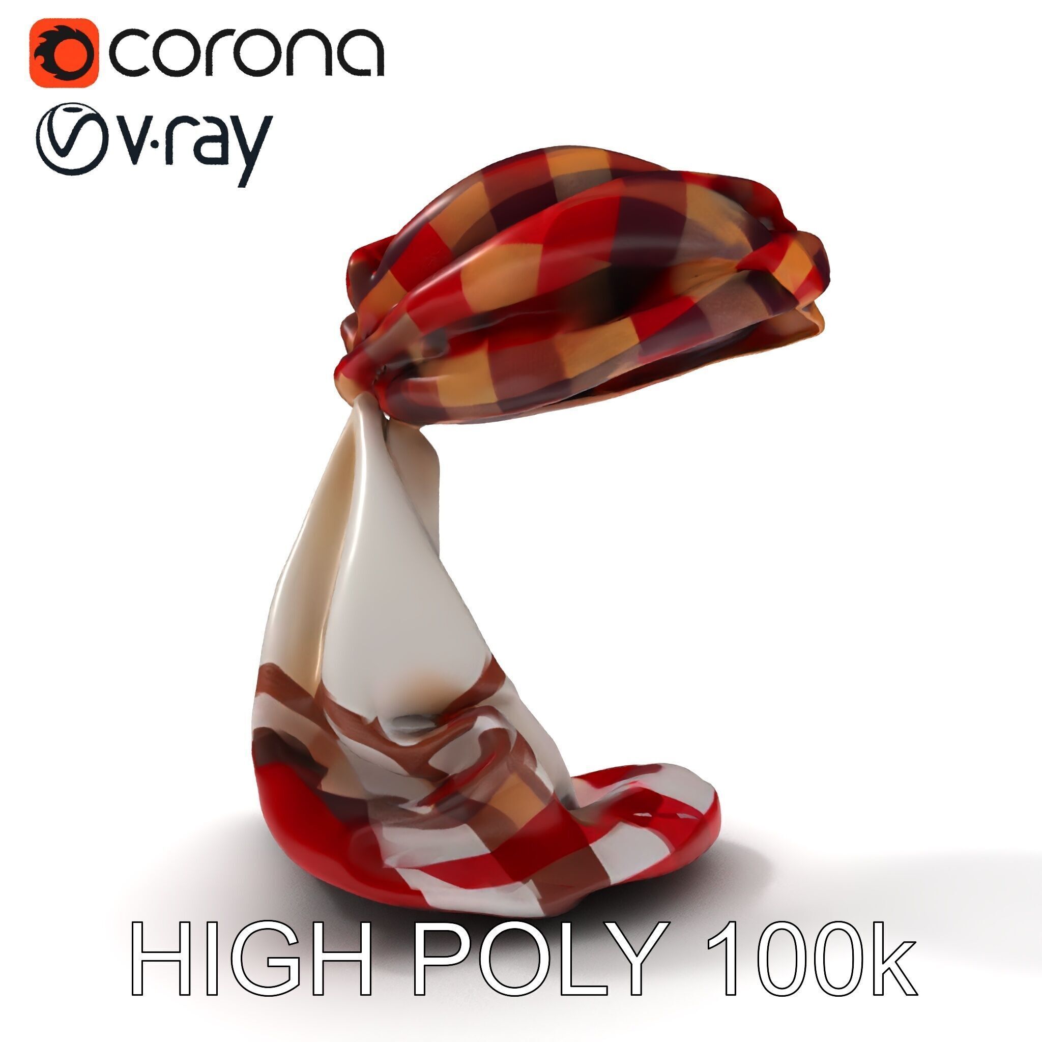 Checkered Scarf Model Pack Low-poly 3D model_32
