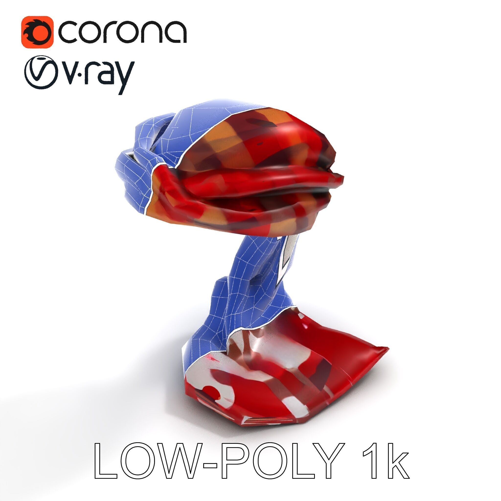 Checkered Scarf Model Pack Low-poly 3D model_12