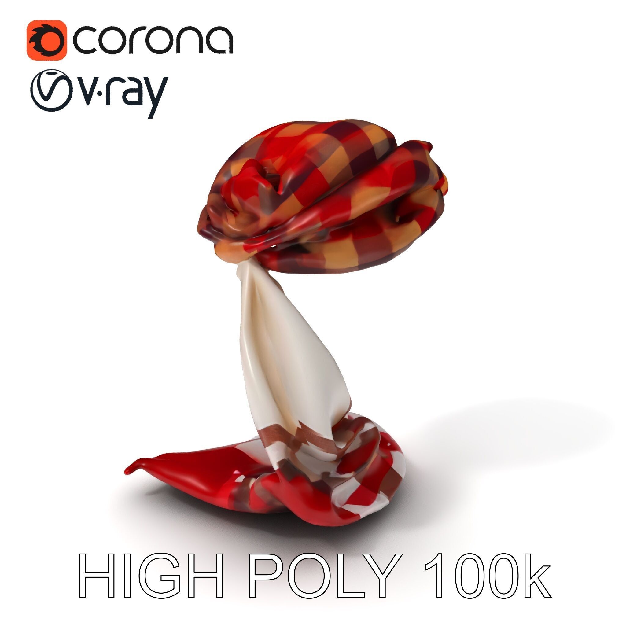 Checkered Scarf Model Pack Low-poly 3D model_3