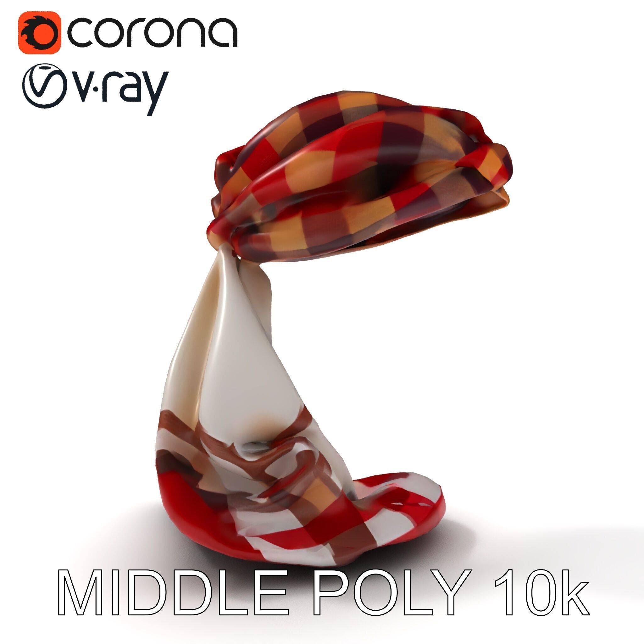 Checkered Scarf Model Pack Low-poly 3D model_19