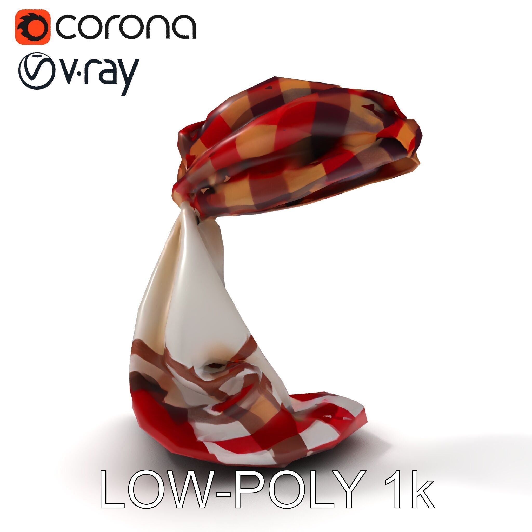 Checkered Scarf Model Pack Low-poly 3D model_26