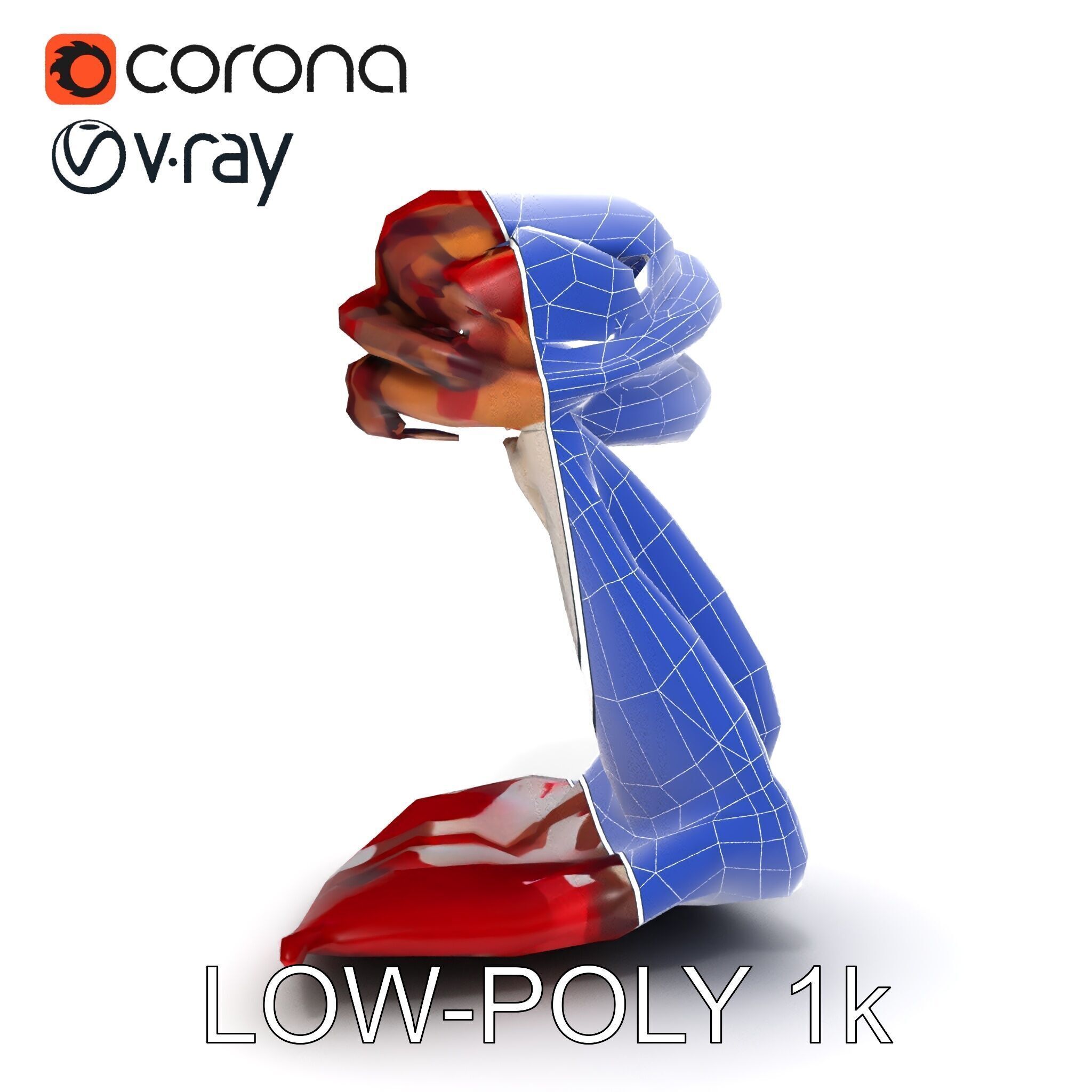 Checkered Scarf Model Pack Low-poly 3D model_14