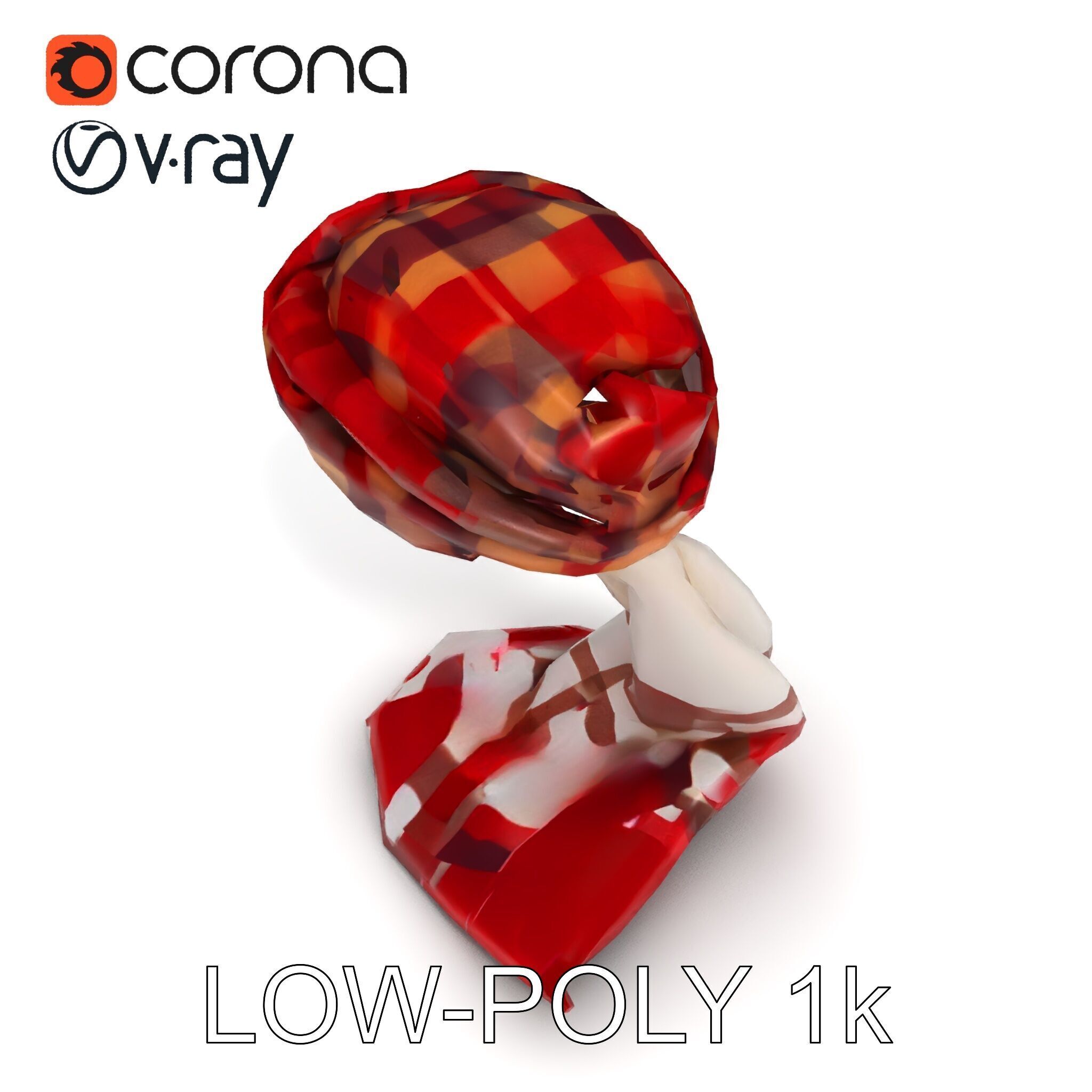 Checkered Scarf Model Pack Low-poly 3D model_29