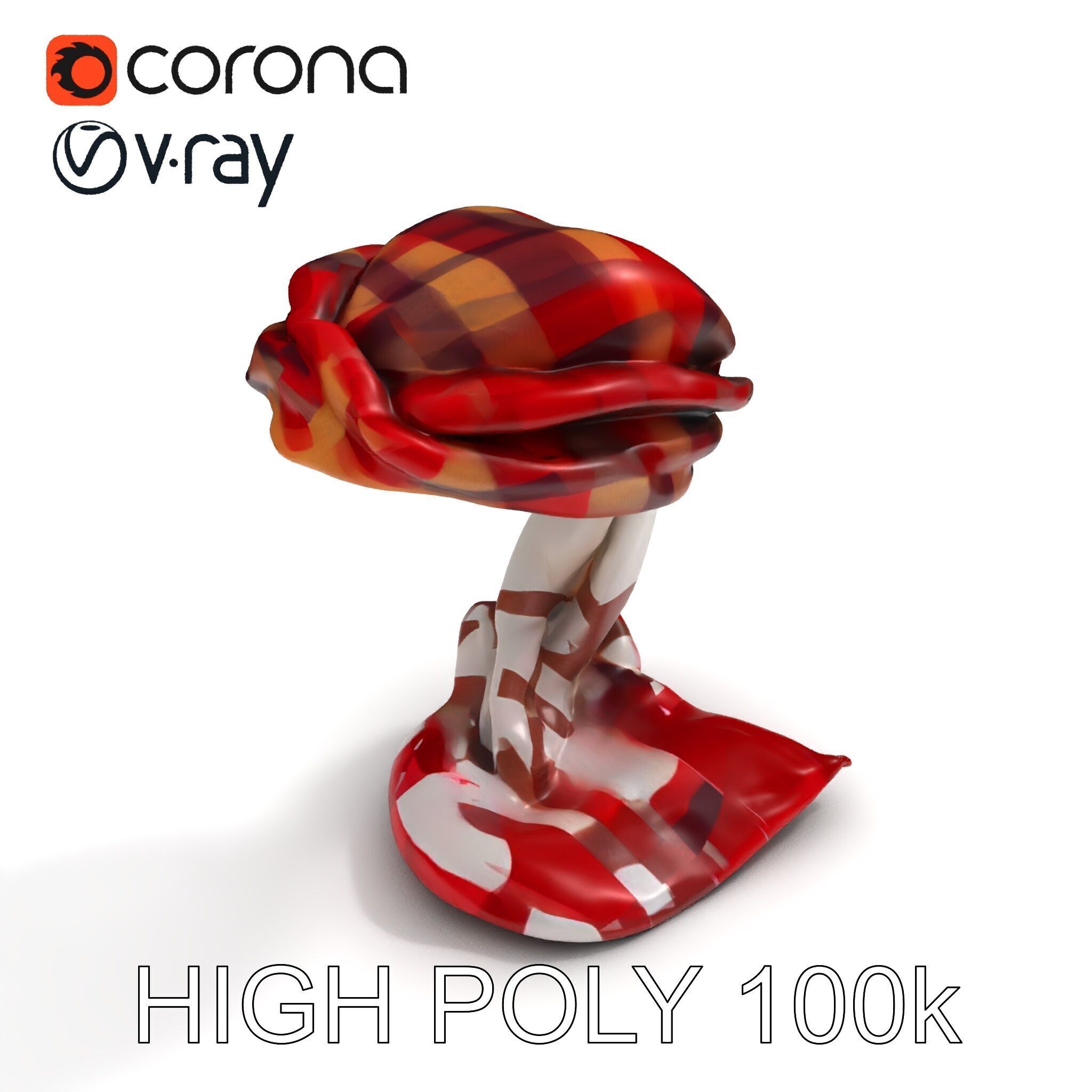 Checkered Scarf Model Pack Low-poly 3D model_21