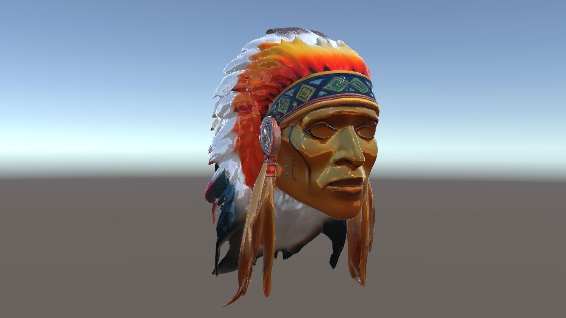 Native American Headdress Model Pack with PBR Textures Low-poly 3D model_5
