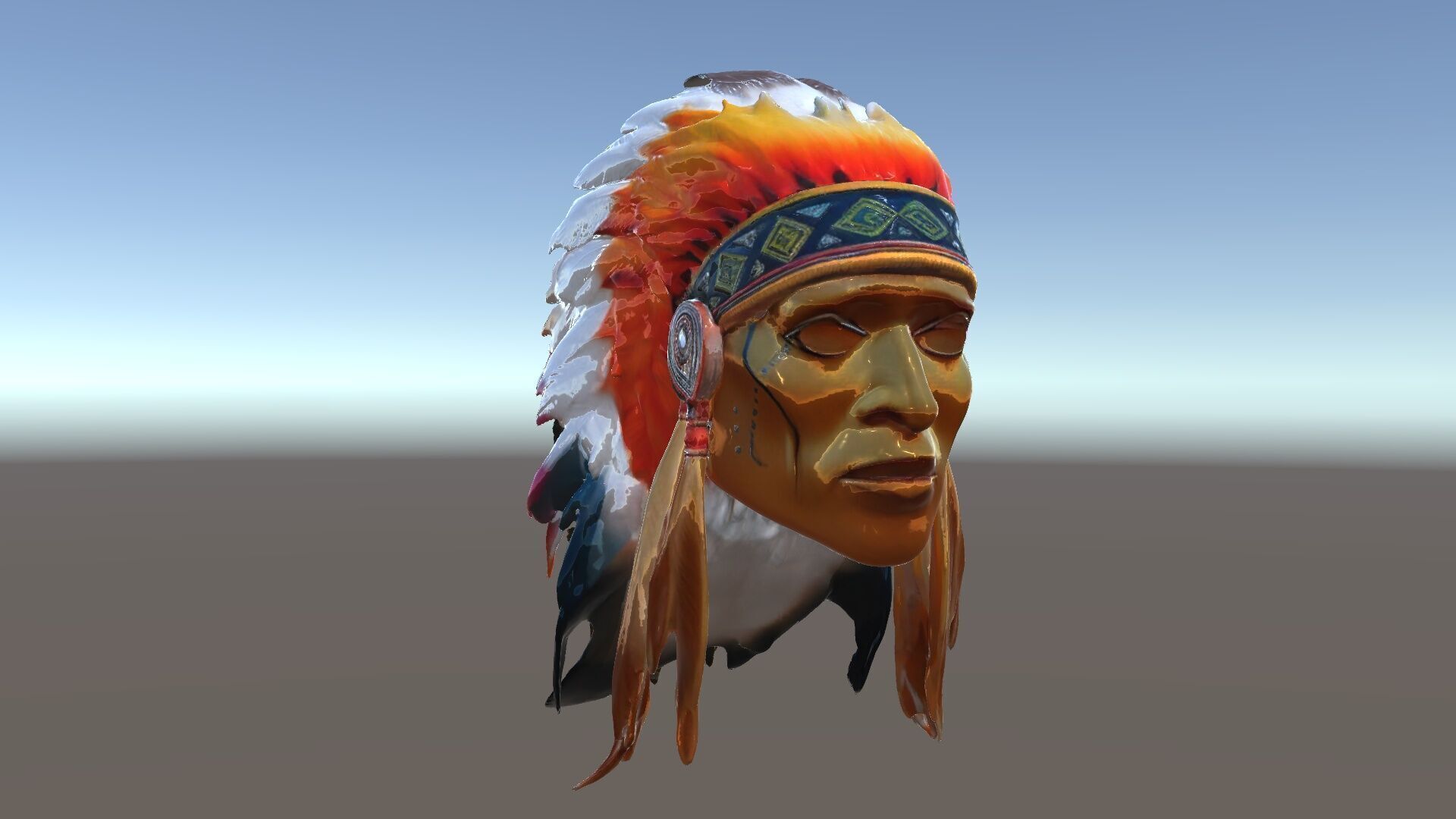 Native American Headdress Model Pack with PBR Textures Low-poly 3D model_25