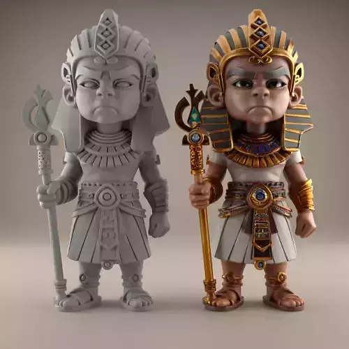 Fun Pharaoh Action Figure STL for 3D Printing