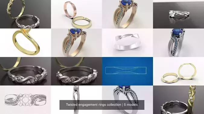 Twisted engagement rings collection