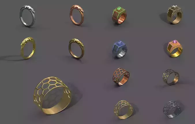High-Quality 3D Ring Model Pack 8