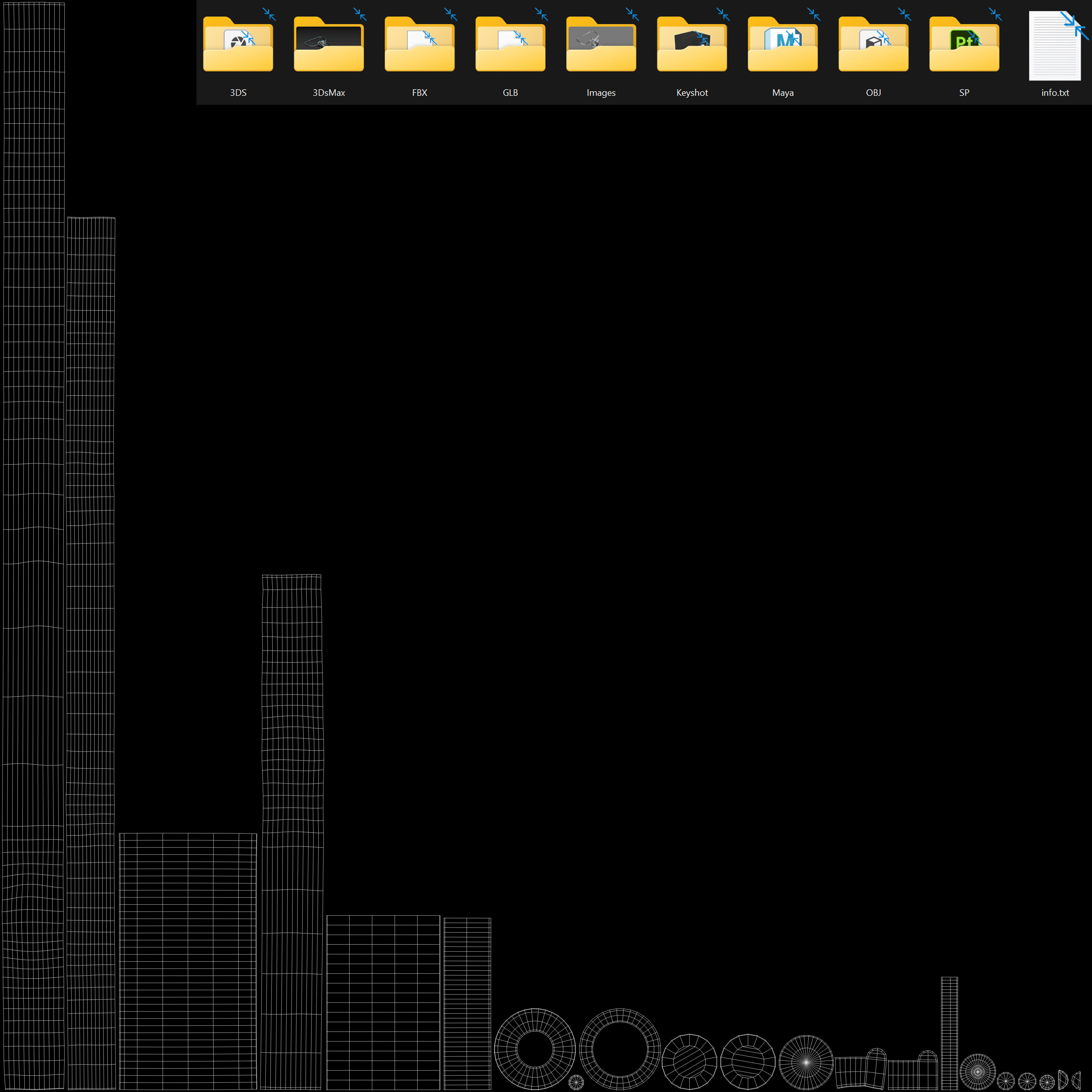 Keychain Eleven 3D Model key ring with chain Low-poly 3D model_2