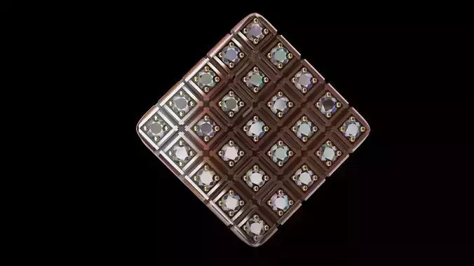 square diamond jewelry 3D print model