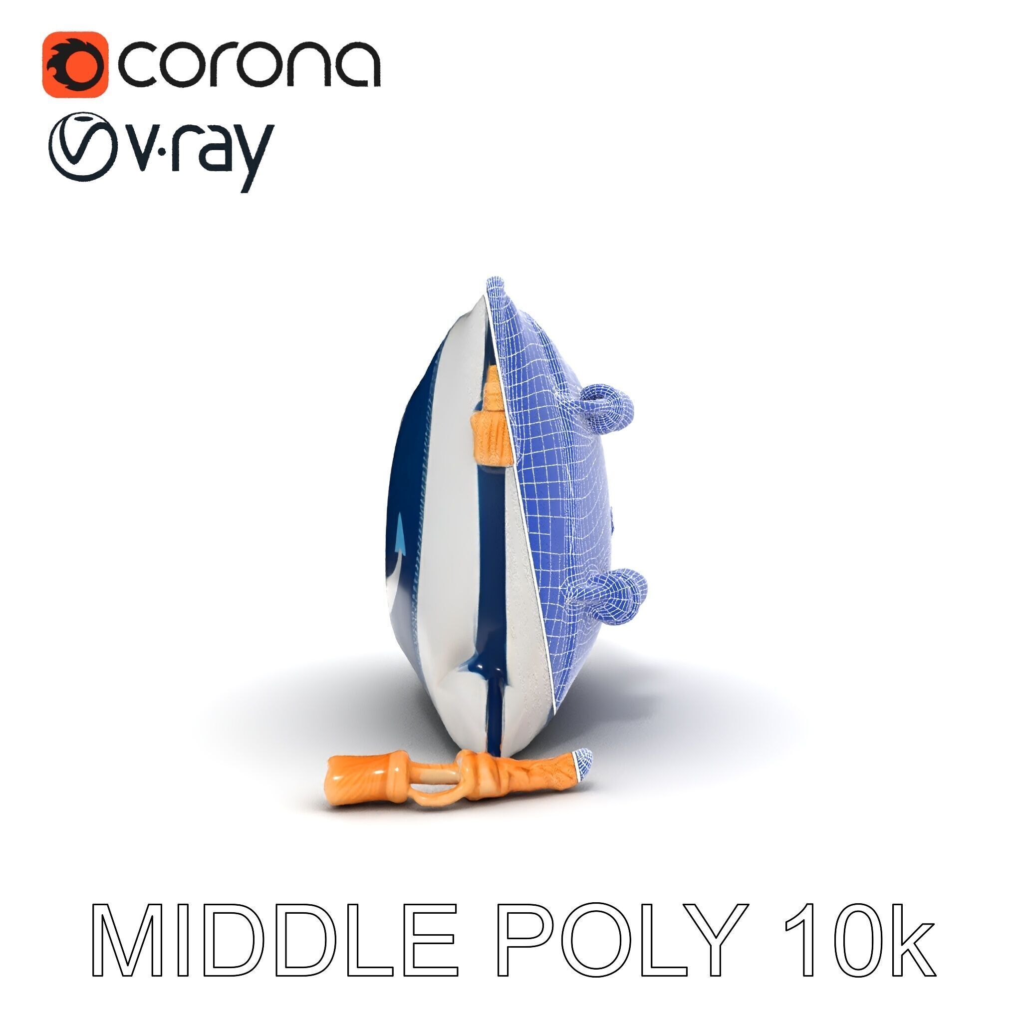 Nautical Anchor Cushion Model Pack Low-poly 3D model_24