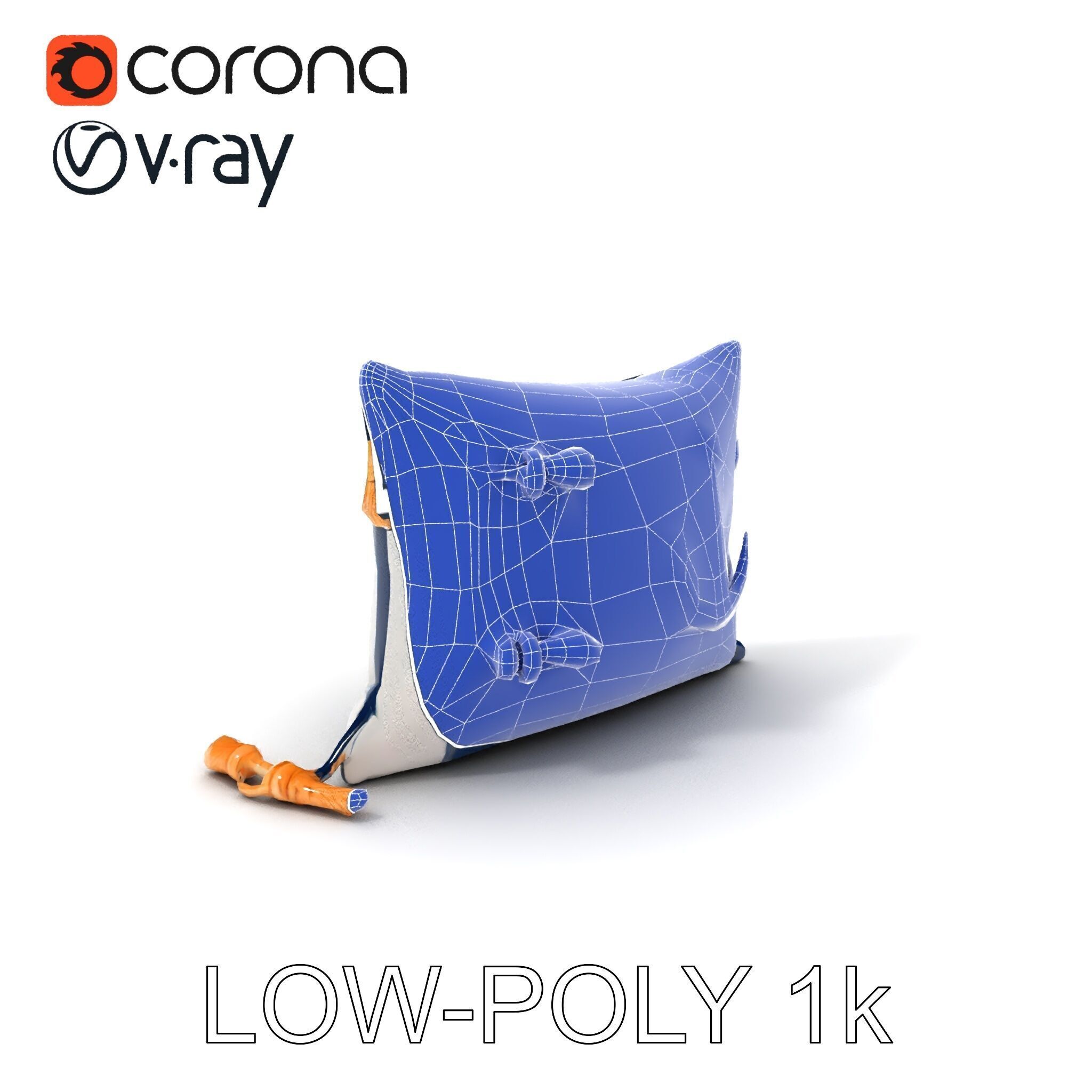 Nautical Anchor Cushion Model Pack Low-poly 3D model_7