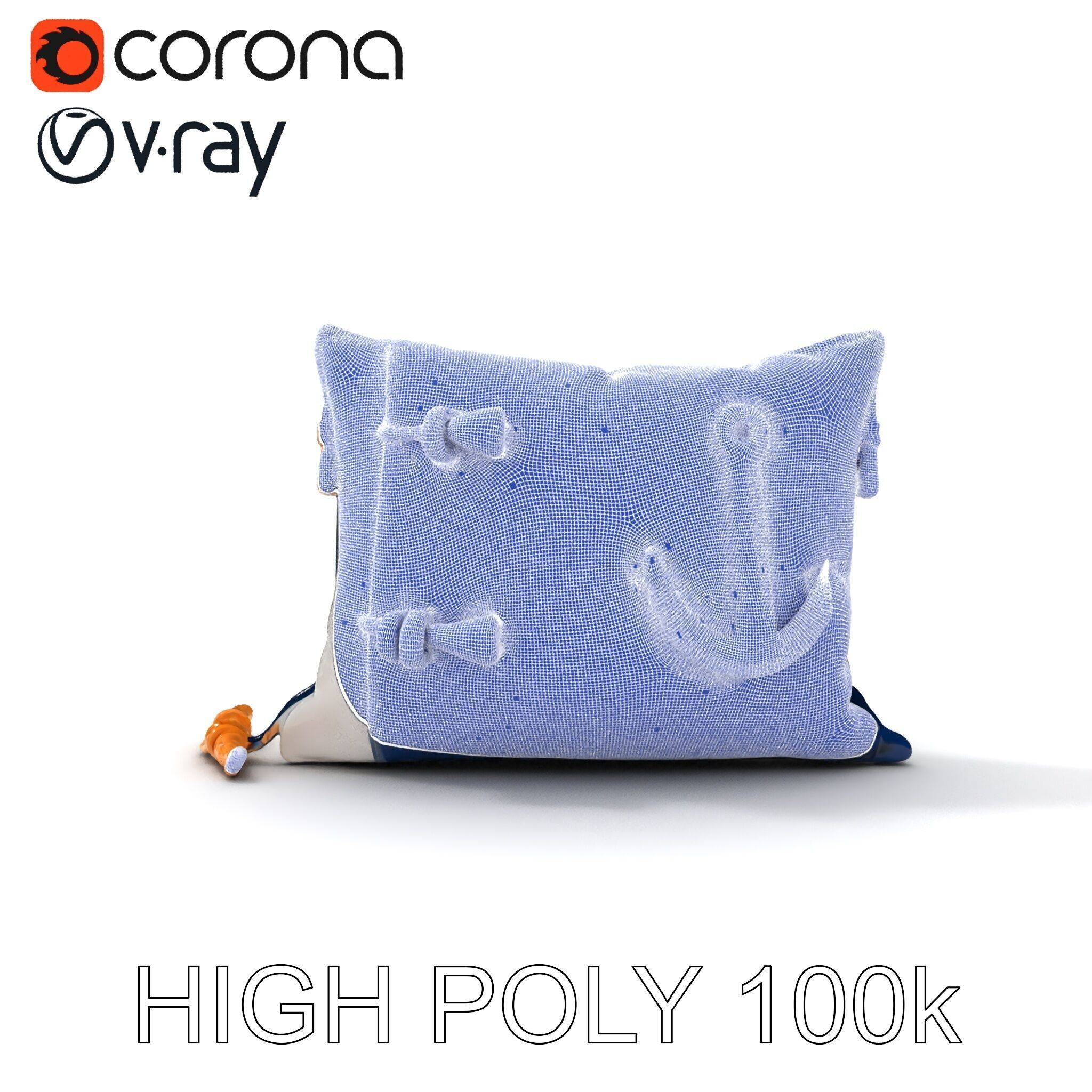 Nautical Anchor Cushion Model Pack Low-poly 3D model_34