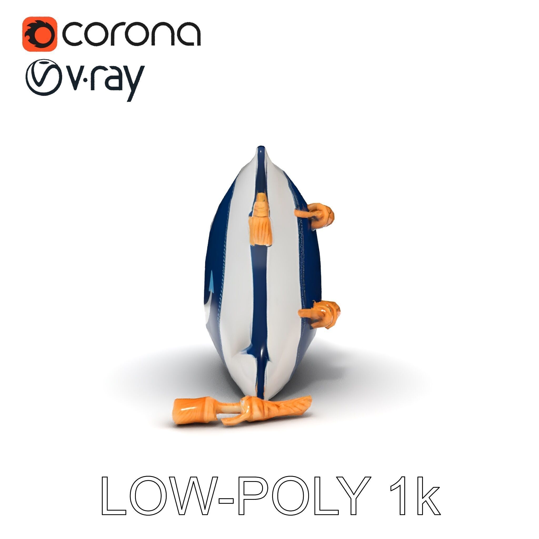 Nautical Anchor Cushion Model Pack Low-poly 3D model_15