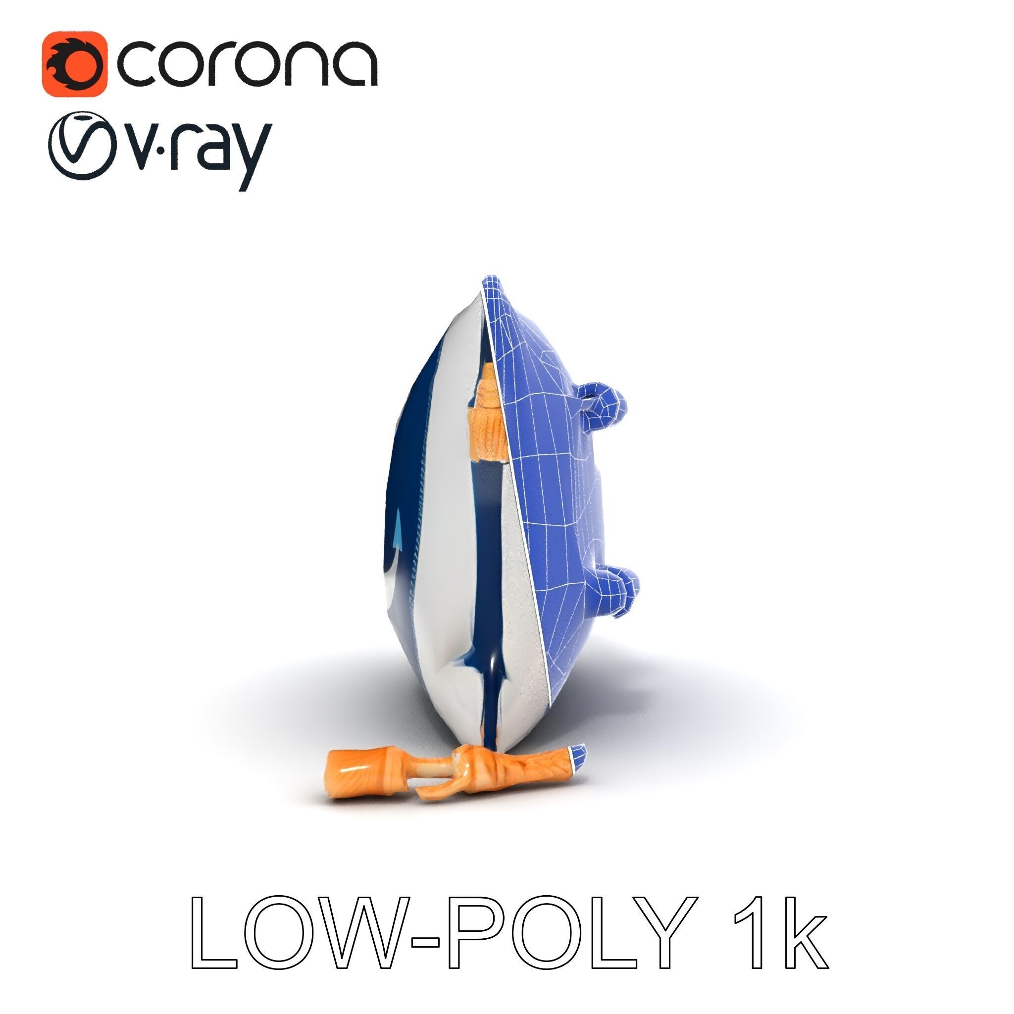 Nautical Anchor Cushion Model Pack Low-poly 3D model_22