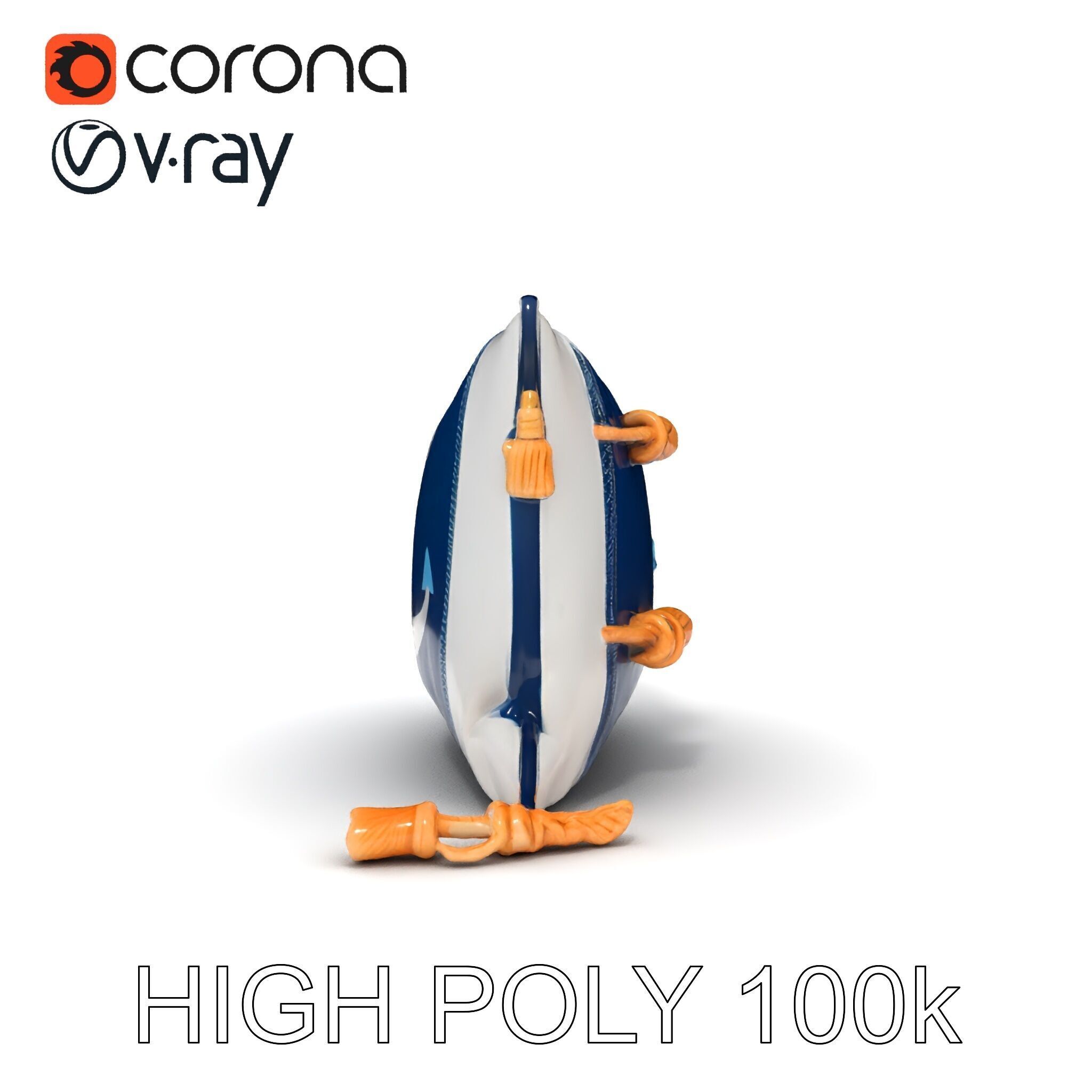 Nautical Anchor Cushion Model Pack Low-poly 3D model_23