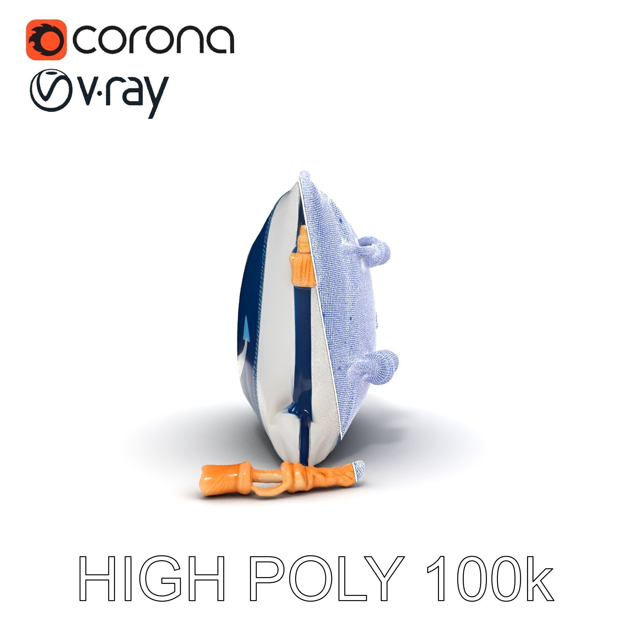 Nautical Anchor Cushion Model Pack Low-poly 3D model_26