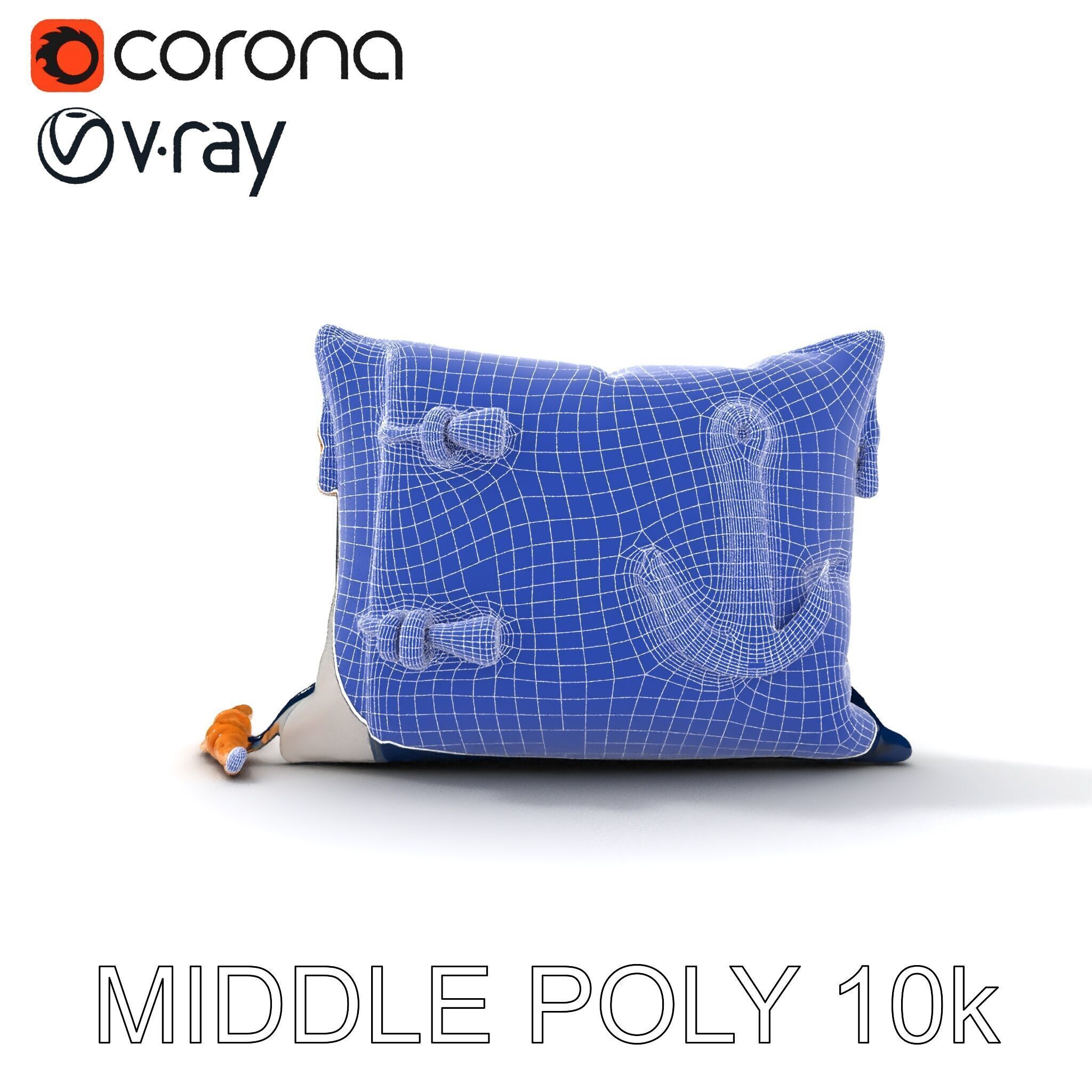 Nautical Anchor Cushion Model Pack Low-poly 3D model_6