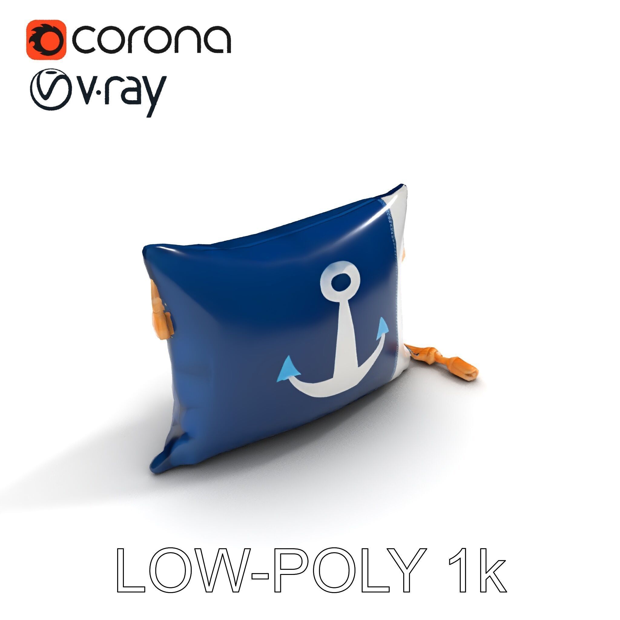 Nautical Anchor Cushion Model Pack Low-poly 3D model_25