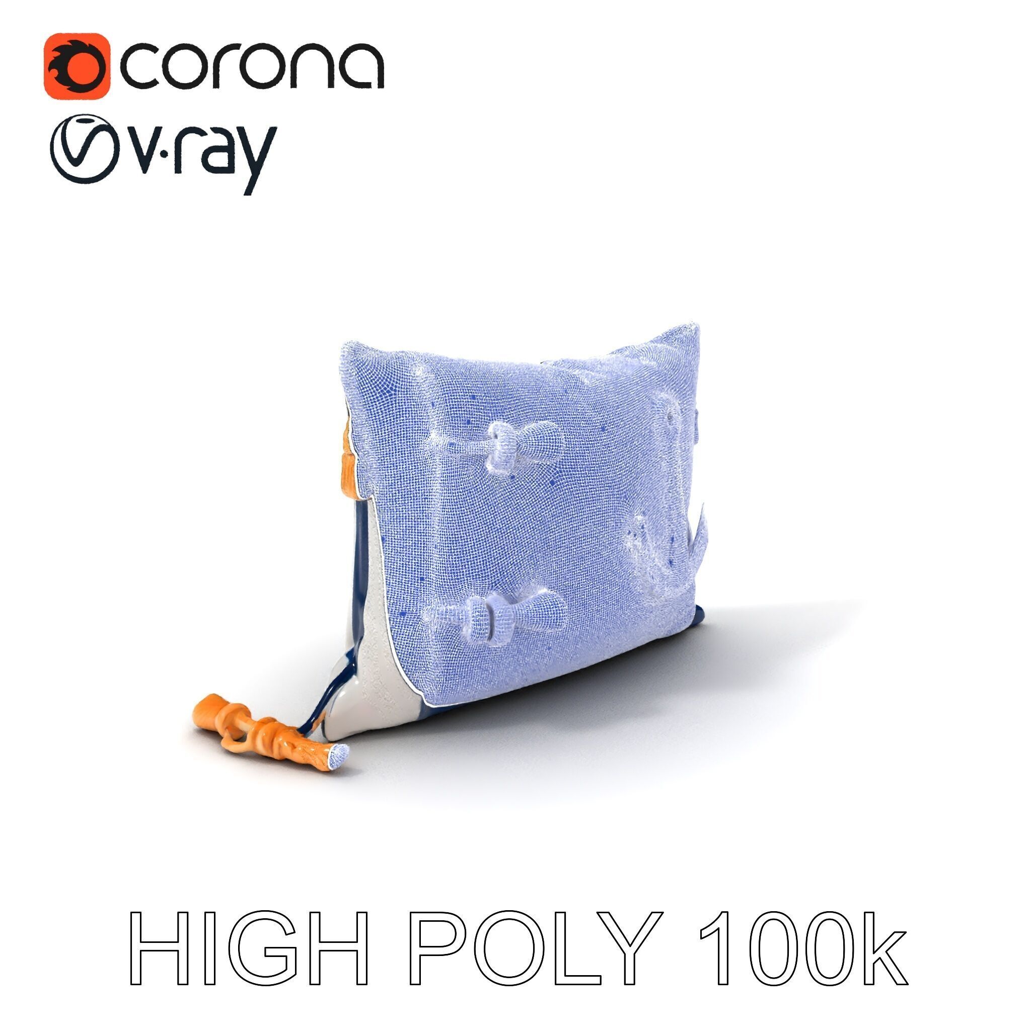 Nautical Anchor Cushion Model Pack Low-poly 3D model_4