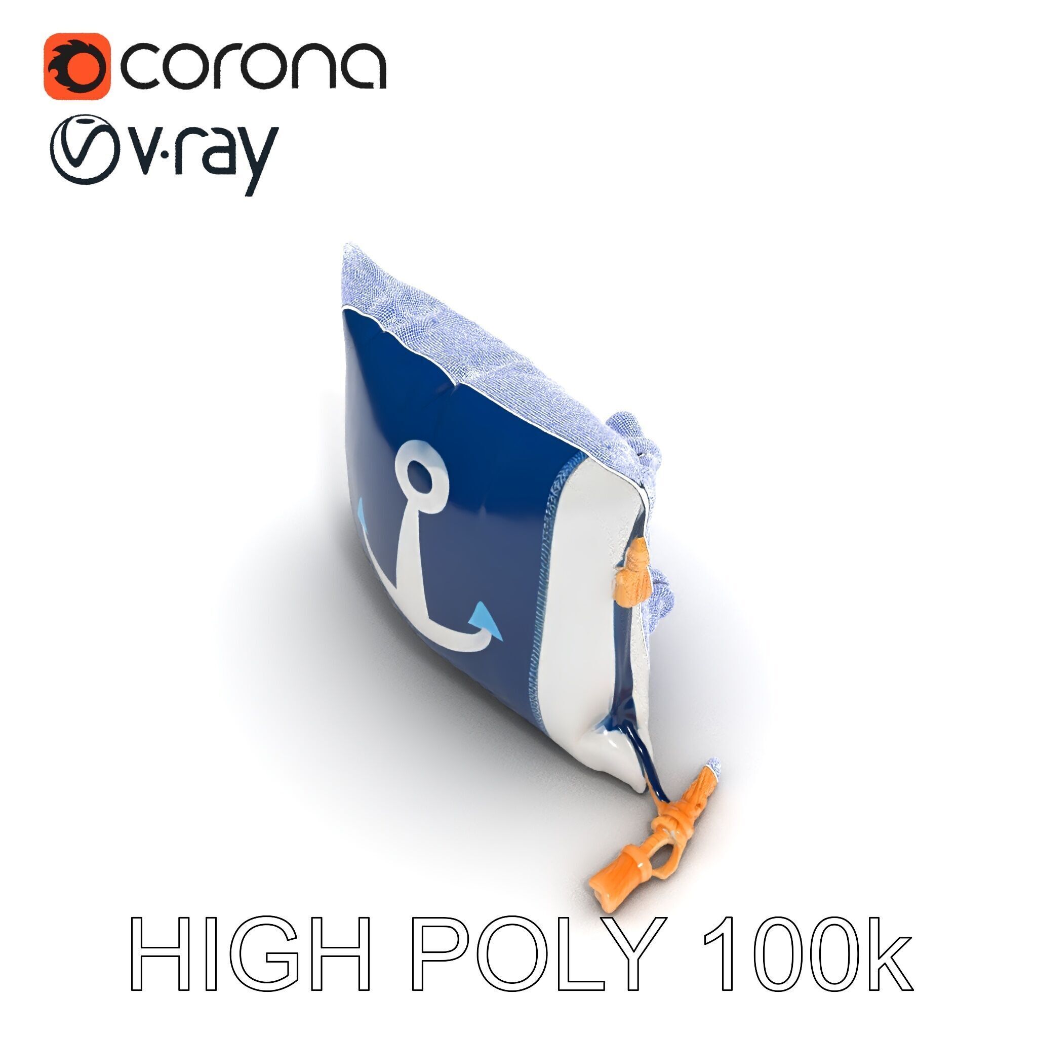 Nautical Anchor Cushion Model Pack Low-poly 3D model_20