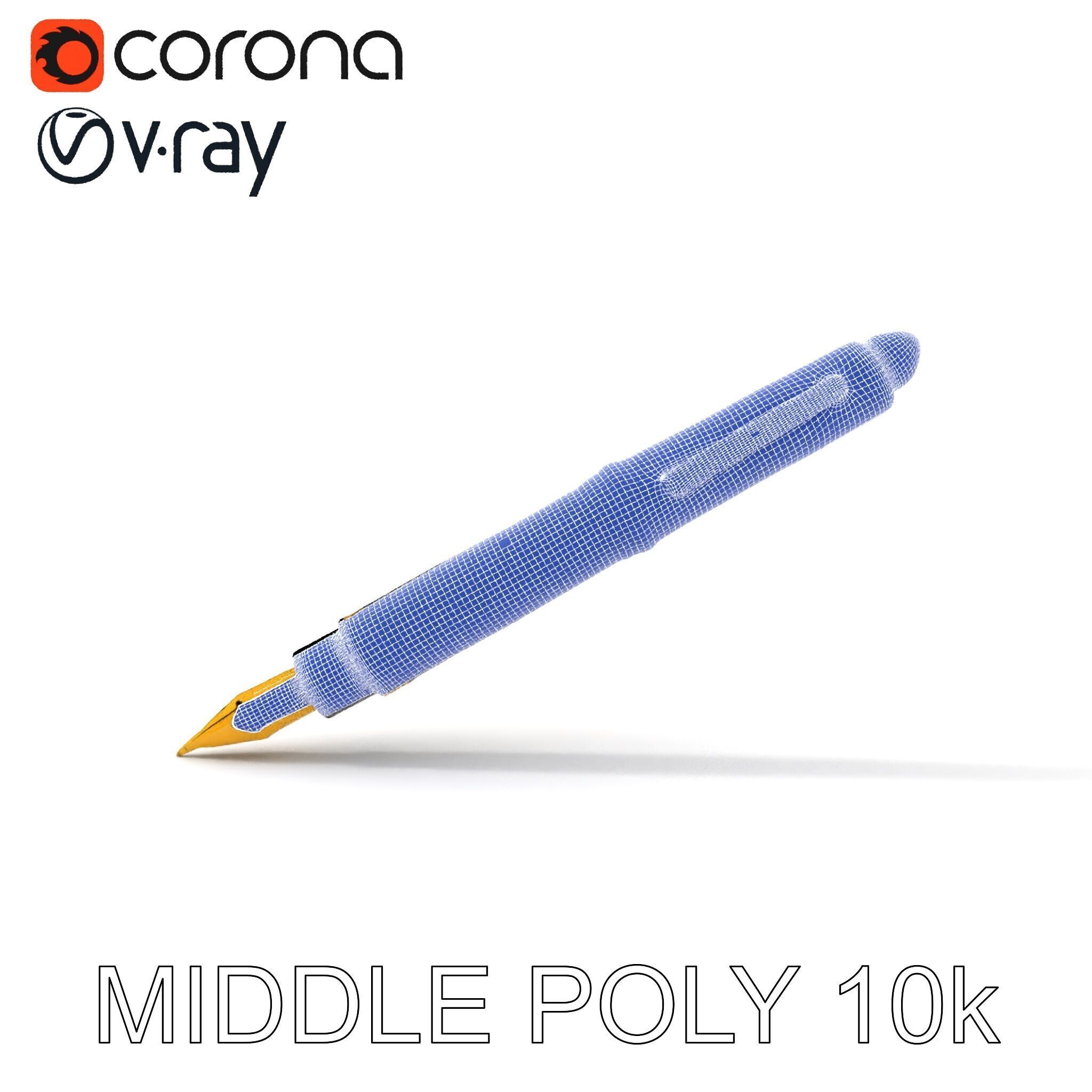 Elegant Fountain Pen Model Pack Low-poly 3D model_33