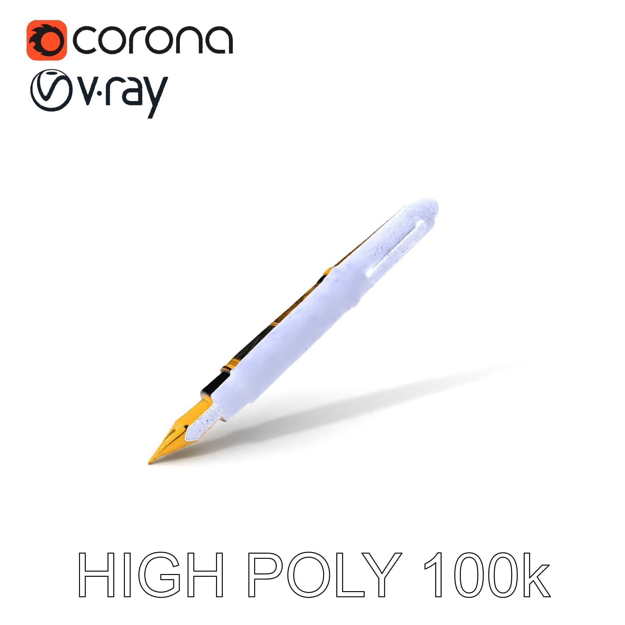 Elegant Fountain Pen Model Pack Low-poly 3D model_4
