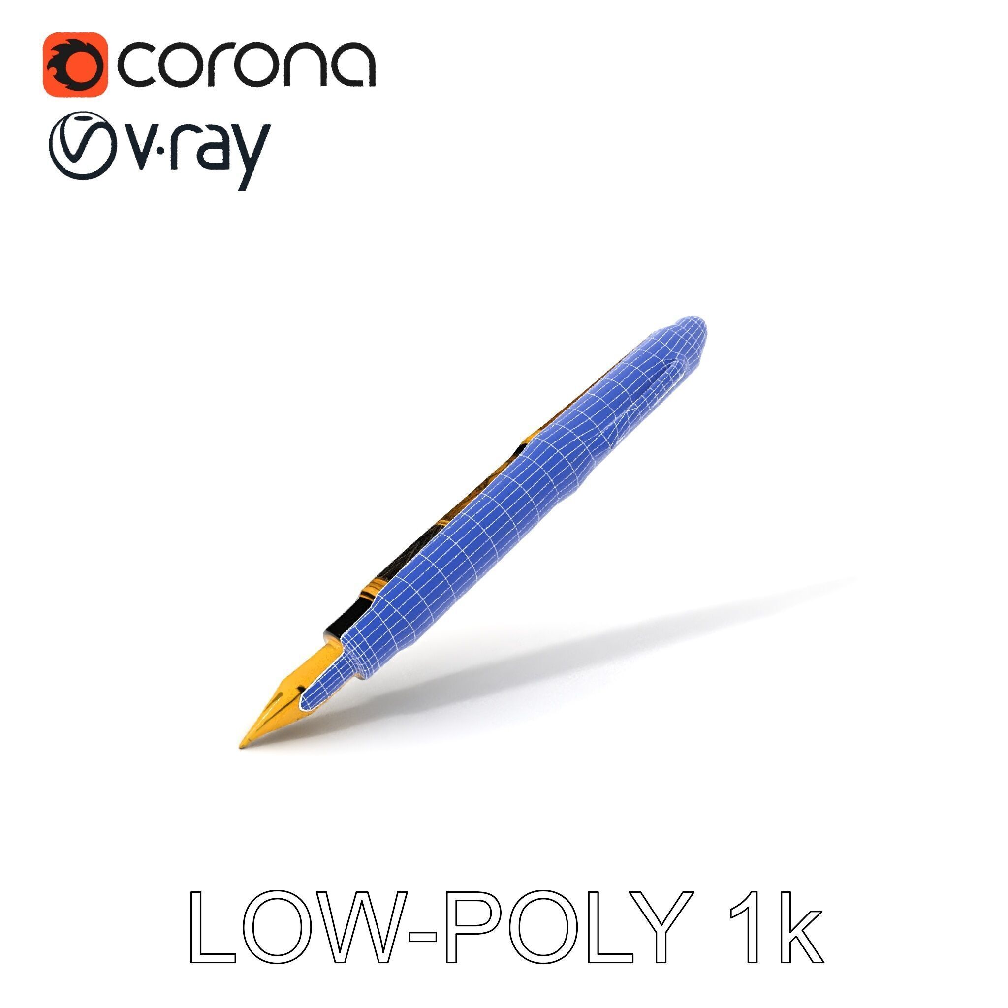 Elegant Fountain Pen Model Pack Low-poly 3D model_20