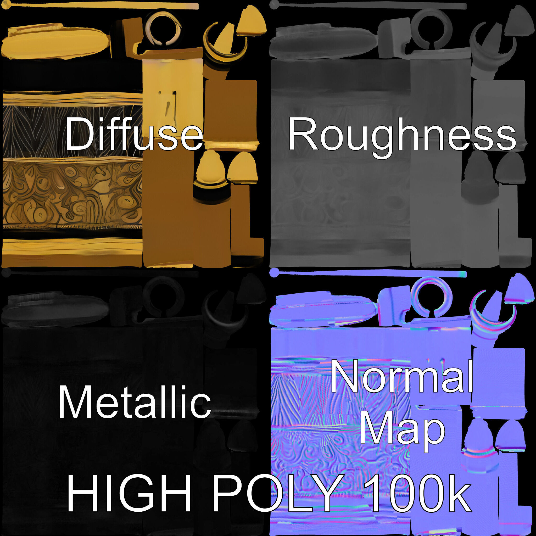 Elegant Fountain Pen Model Pack Low-poly 3D model_2